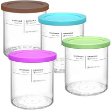 SLLFLY Ninja Creami 파인트 뚜껑용 4팩 473.2ml16온스 Ninia 7in1 NC299AMZ NC300s 시리즈 크리미 lce 크림 메이커와 호환 BPA 프