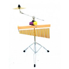 핸드드럼 오르프악기 교육용 풍경 사운드빔 핸드 타악기 심벌즈 브라켓 밴드 연주 세트, 1개, 20음 바람종 은색