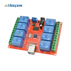 스마트 홈 PC 지능형 컨트롤러용 USB 릴레이 제어 스위치 프로그래밍 가능컴퓨터 5V 12V 1 2 4 8채널, [05] 12V 8 Channel