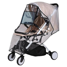 嬰兒推車雨罩 通用款 EVA材質 無味 防風防雨 高透明度 寶寶手推車配件, 透明, 1個