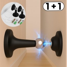 바이빈 무타공 초강력 자석 방문 도어 스토퍼, 롱 블랙, 2개