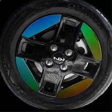 레이 EV 14인치 휠마스크 데칼스티커 DIY 호환 휠스티커 커스텀, 다크 홀로그램, 1세트