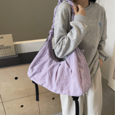 ENUKY 나일론 가벼운 대용량 요가가방( 매트스트랩 가능 ) 호보백, 퍼플, 1개