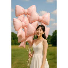 트윈은 리본 이벤트 풍선 세트 파티 첫돌 셀프 촬영 생일 헬륨 포토존 데코, 5개, 핑크