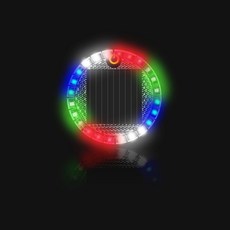 삼항LED 태양열 LED 경고등 써클타입 / 자동차량 오토바이크 자전거 공사장, 1개