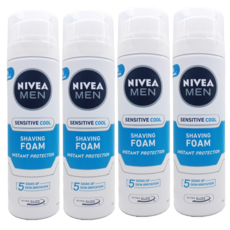 NIVEA 妮維雅 男士極淨酷涼刮鬍泡 - 敏感性肌膚適用, 4個, 200ml