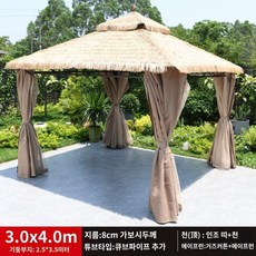 파고라원두막 야외 카노피 조립식 초가집 느낌의 정자형 그늘막 3x2x2.6m, J.3.0x4.0m+거즈