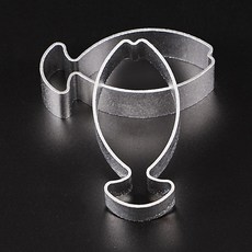 多功能DIY餅乾模具聖誕套裝 家用烘焙甜點製作工具, 1個, 小魚兒（PP袋裝）,銀色餅乾模具
