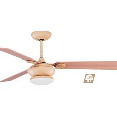 摩登美式設計風格吊扇燈 52吋紅磚色 LED 16W 遙控款, 黃光