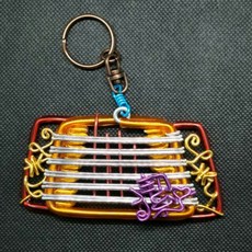 揚琴/洋琴/打琴/敲琴/扇面琴/蝙蝠琴/蝴蝶琴 (不含字) 鋁飾鋁線樂器 - 姓名折字姓名吊飾手工鋁線製作, 1個