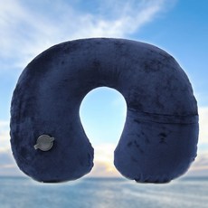 굿웰 에어 목쿠션 휴대용 여행 장거리 목베개 네이비jus3+4QHP