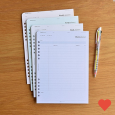 다이어리 속지 용품 인덱스 플래너 A5 6 공 리필지, (13 8mm)