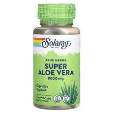 Solaray True Herbs 슈퍼 알로에베라 8000mg 베지 캡슐 100정, SolarayTrueHerbs슈퍼알로에베라8000mg베, 1개