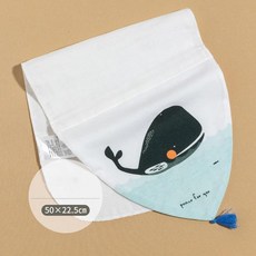 순면 거즈 수건 땀 흡수 귀여운 태슬 장식 담요, 5. whale 2pcs