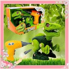 比比小舖 兒童 DIY 修理恐龍玩具 - 侏儸紀公園叢林電鑽拆裝組合 維修工具玩具 生日聖誕禮物, 綠色, 1個