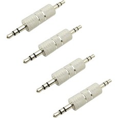 4개 세트 3.5mm 남성남성 오디오 어댑터 금속 18인치 스테레오 잭 커플러 커넥터 헤드폰 연장용 케이블 연결기 PC MP3 플레이어 차량 AUX 송신기용 은색, 4PCS