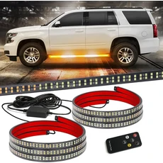 LED 흐르는 장식 조명 스트립으로 픽업 트럭을 밝게하세요 비상 깜박이 경고등 12-24V, 1.2M Yellow White