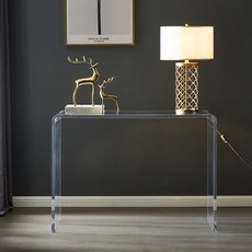 투명 테이블 릴 사이드 모던 60x30x75cm 협탁 탁자 북유럽, 투명색
