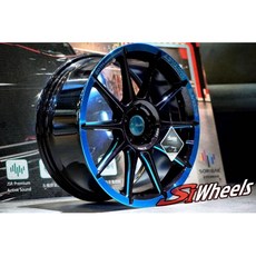 FK鋁圈 17吋 5/112 ADV-43 亮黑底藍透明漆車邊 汽車輪圈改裝, 1個