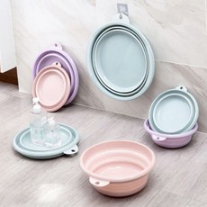 휴대물바가지 욕실 야채 편한수납 야외캠핑 접이식바가지 32cm