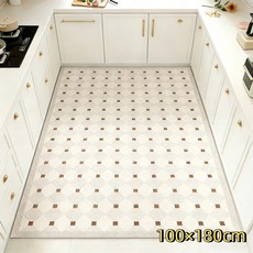 주방매트 특대형 PU 기름방지 미끄럼방지 잘라쓰는 두꺼운 주방 발매트, 파리 정원, 1개