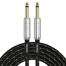 페모로 일렉트릭 기타 케이블 10피트 22AWG AMP 코드 베이스 앰프 AV 리시버 피아노 키보드용 악기 14인치 오디오 TS 스트레이트 등, 10 Feet, 1