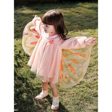 童貝童裝女童蝴蝶連衣裙2025年春夏新款兒童甜美重工網紗公主裙子