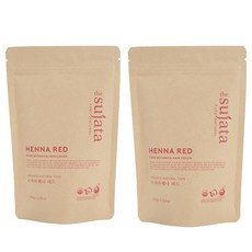 USDA 유기농 수자타 천연100% 헤나 가루 염색약, 레드, 2개