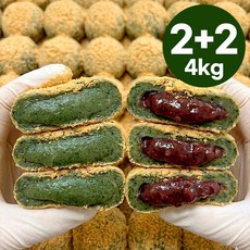 따봉프레시 직접 농사지은 햇찹쌀로 만든 쑥떡 쑥인절미+콩쑥개떡 개별포장 당일생산, 1개, 4kg