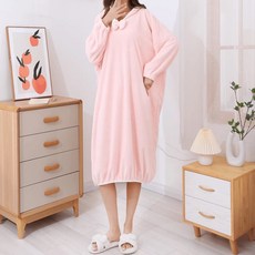 유앤아이백 부드러운 도톰한 비치 물놀이 목욕 샤워 가운 타올, 핑크