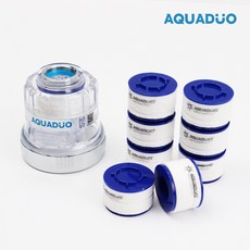 샤워플러스 SF1000 싱크대 코브라형 정수필터헤드 일반형 연수기 클리어 + 녹물제거필터 8p, 1개