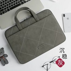 노트북 12인치 13인치 15.6인치 15인치 파워팩 가방 방수 수납 심플 파우치 비즈니스, 1개, D. 업그레이드된 디럭스 에디션 캄 그레이