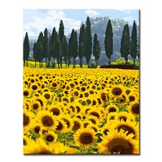 명화그리기 DIY 유화 세트 그림 액자 해바라기 아트홀릭, L103_평화로운 해바라기들판, 1개