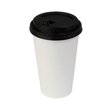 무지 종이컵 16온스 뚜껑포함 블랙 200개
