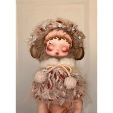 SP 스컬판다 팝마트 정원 겨울 음악 판다 드레스 인형 인형옷 소품, 아기 옷 + 머리 장식 액세서리에는 인형이 포함되지 않, 숲의 요정 세트