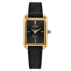 CITIZEN 星辰 (EM1192-01E) LADYS 光動能 日系簡約 方形女錶 手錶