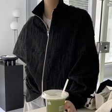 Hooozen 여성 루즈핏 캐주얼 단색 긴팔 점퍼