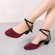 라틴댄스화 줌바 모던 공연 댄스스포츠화 사교 재즈 살사 라인댄스구두, 220, 5.5cm 보라(스웨이드밑창)