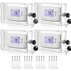 4 PCS 대형 온도 조절기 상자 주요 범용 커버 해제 AC 벽면 조절기용 키 가드 포함 62 x 48 236 이하 장착 가능, 4 PCS Key Lock