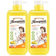 주방용 세제 베이킹소다 주방세제 레몬향, 2개, 750ml