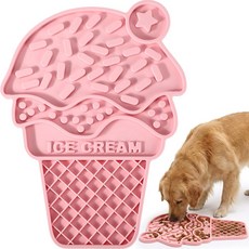 Ceenna 시나 핥기 매트 (개·고양이용) 실리콘 스너플 슬로우 피더 패드 간편 세척 애완동물 불안 완화 강아지 급식 속도 조절기 훈련용 (아이스크림 스타일) 116692, Ice Cream Style