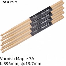 Miwayer 1 쌍 5A/7A 프리미엄 메이플 드럼 스틱 말렛 모든 연령대에 이상적 재즈 및 타악기 용 내구성 연습, 06 7A 4 Pair