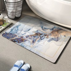 욕실 화장실 주방매트 베어브릭 미끄럼방지 발매트 도톰 사각 40x60 규조토 물흡수, 1개, I. 유체-운아 직사각형