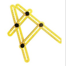 興林五金 多功能四折尺 萬能角尺 木工裝修異形瓷磚測量折疊尺, 黃色, 1個