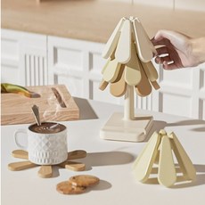 스탠딩 트리 실리콘 냄비받침 답례품 원형 사각 스탠드 인테리어 소품 집들이 선물