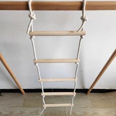 줄사다리 원목 실내 간격 문틀밧줄 매달리기 5개 1m 가정용 어린이집 그네 로프 교구, 1개