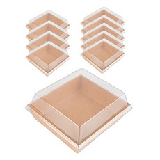 牛皮紙方形三明治容器, 10個, 1入