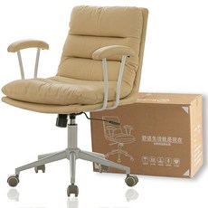 등받이의자 사무용 회전 바퀴 벤치 회의실 게이밍 체어, F. 대형 강철 다리 크림색 나파 가죽 X, B. 강철 다리, F. 대형 강철 다리 크림색 나파 가죽 X