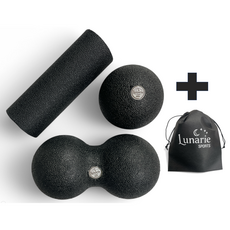 루나리에 마사지볼 세트 듀얼볼 싱글볼 미니폼롤러 강한 압박 셀프 지압 마사지 블랙 색상 3종 세트, 1개