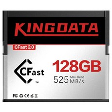 KINGDATA CFast 2.0 128GB 525MBs 6K MLC NAND 메모리 카드 읽기 속도 비디오 대응 캐논